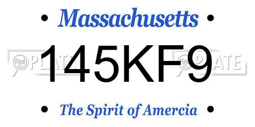 145KF9 Massachusetts License Plate