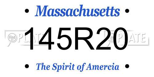 145R20 Massachusetts License Plate