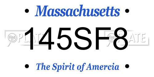 145SF8 Massachusetts License Plate