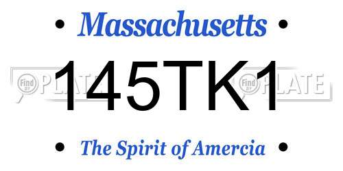 145TK1 Massachusetts License Plate