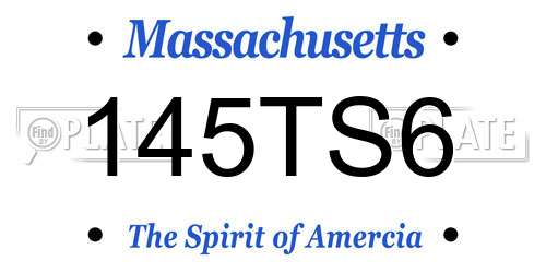 145TS6 Massachusetts License Plate