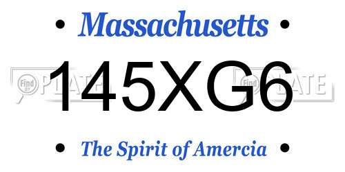 145XG6 Massachusetts License Plate