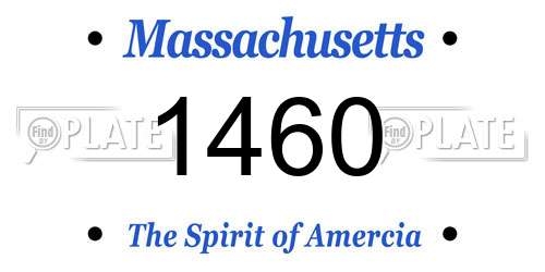 1460 Massachusetts License Plate