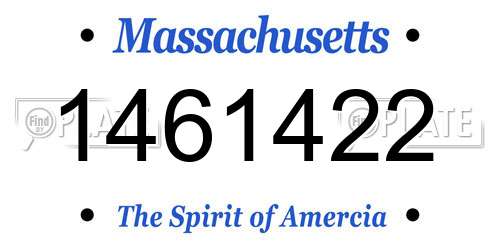 1461422 Massachusetts License Plate