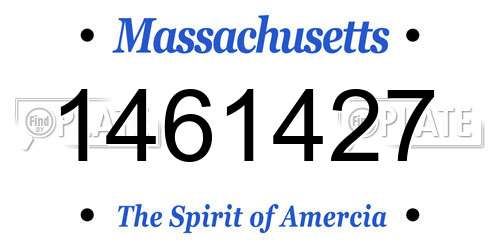 1461427 Massachusetts License Plate