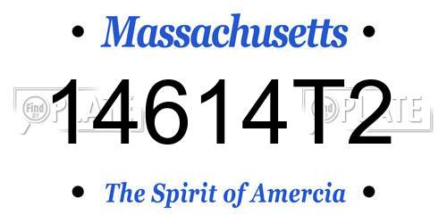 14614T2 Massachusetts License Plate