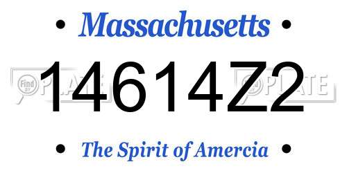 14614Z2 Massachusetts License Plate