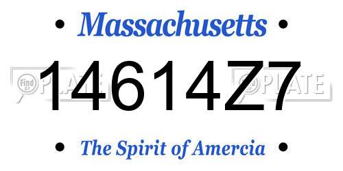 14614Z7 Massachusetts License Plate