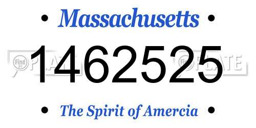 1462525 Massachusetts License Plate