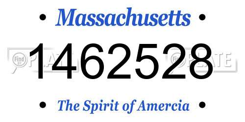 1462528 Massachusetts License Plate