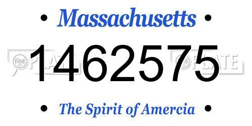 1462575 Massachusetts License Plate