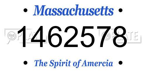 1462578 Massachusetts License Plate
