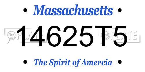 14625T5 Massachusetts License Plate
