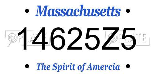 14625Z5 Massachusetts License Plate