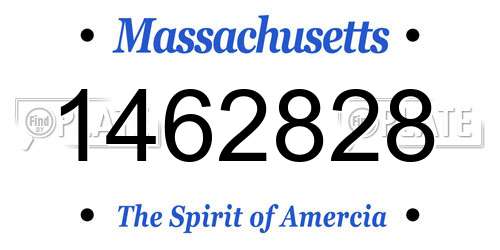 1462828 Massachusetts License Plate