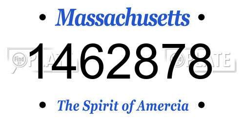 1462878 Massachusetts License Plate