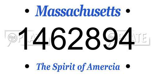1462894 Massachusetts License Plate