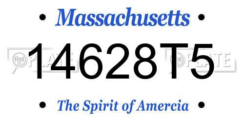 14628T5 Massachusetts License Plate