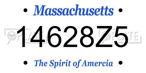 14628Z5 Massachusetts License Plate