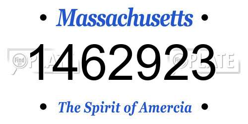 1462923 Massachusetts License Plate
