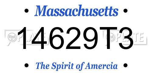 14629T3 Massachusetts License Plate