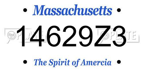 14629Z3 Massachusetts License Plate