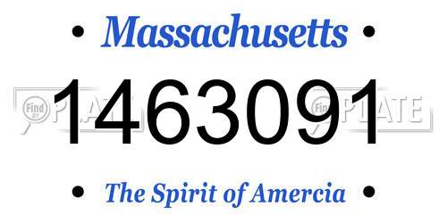 1463091 Massachusetts License Plate