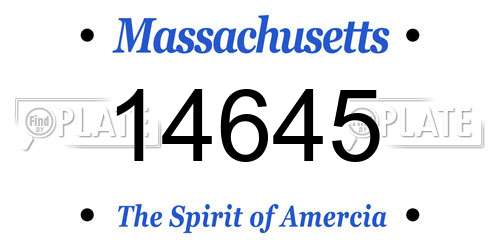 14645 Massachusetts License Plate