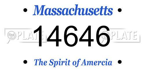 14646 Massachusetts License Plate
