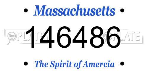 146486 Massachusetts License Plate