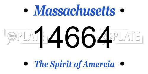 14664 Massachusetts License Plate
