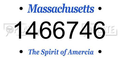 1466746 Massachusetts License Plate