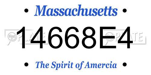 14668E4 Massachusetts License Plate