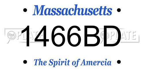 1466BD Massachusetts License Plate