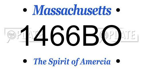 1466BO Massachusetts License Plate