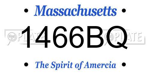 1466BQ Massachusetts License Plate