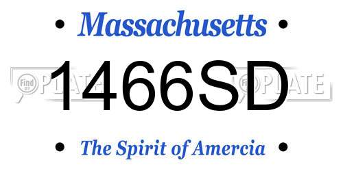 1466SD Massachusetts License Plate
