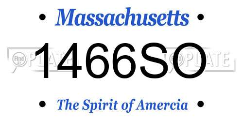 1466SO Massachusetts License Plate