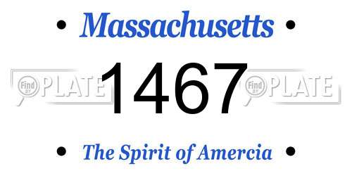 1467 Massachusetts License Plate