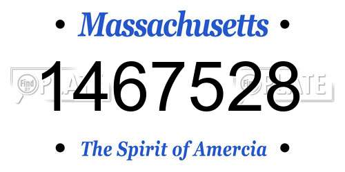 1467528 Massachusetts License Plate