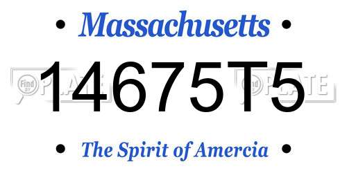 14675T5 Massachusetts License Plate