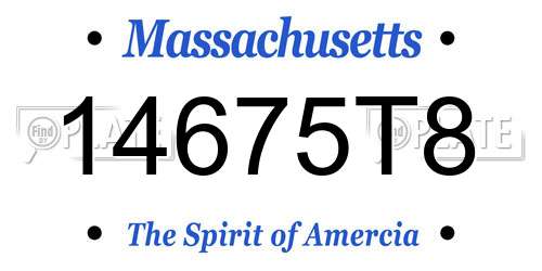 14675T8 Massachusetts License Plate