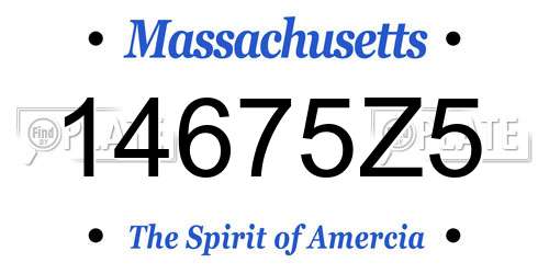 14675Z5 Massachusetts License Plate