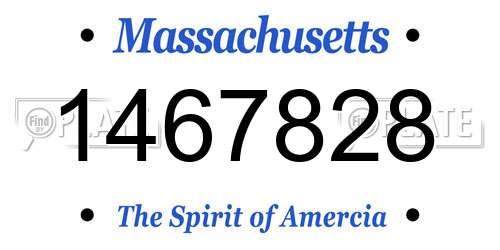 1467828 Massachusetts License Plate