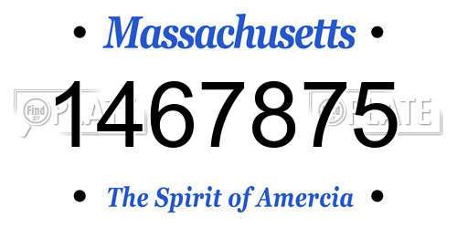 1467875 Massachusetts License Plate