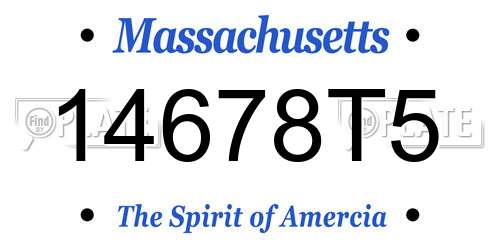 14678T5 Massachusetts License Plate