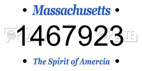 1467923 Massachusetts License Plate