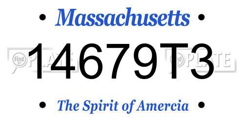 14679T3 Massachusetts License Plate