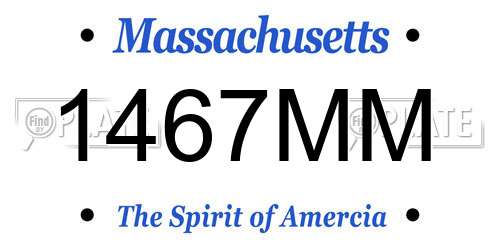 1467MM Massachusetts License Plate