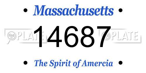 14687 Massachusetts License Plate